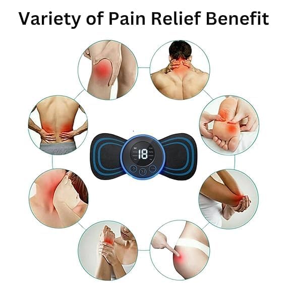 EMS Butterfly Neck Massager - Portable Electric Pulse Muscle Stimulator