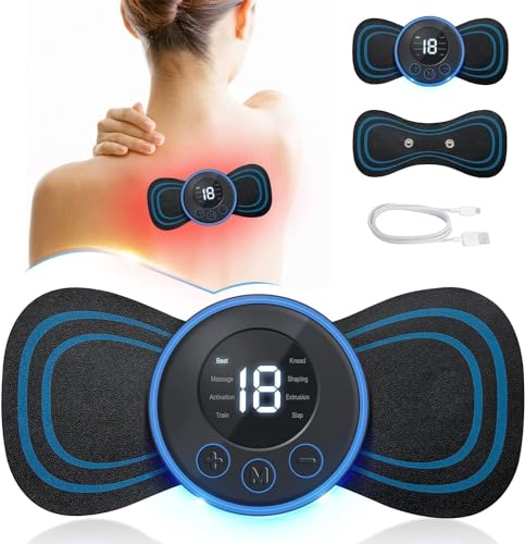 EMS Butterfly Neck Massager - Portable Electric Pulse Muscle Stimulator