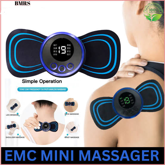 EMS Butterfly Neck Massager - Portable Electric Pulse Muscle Stimulator