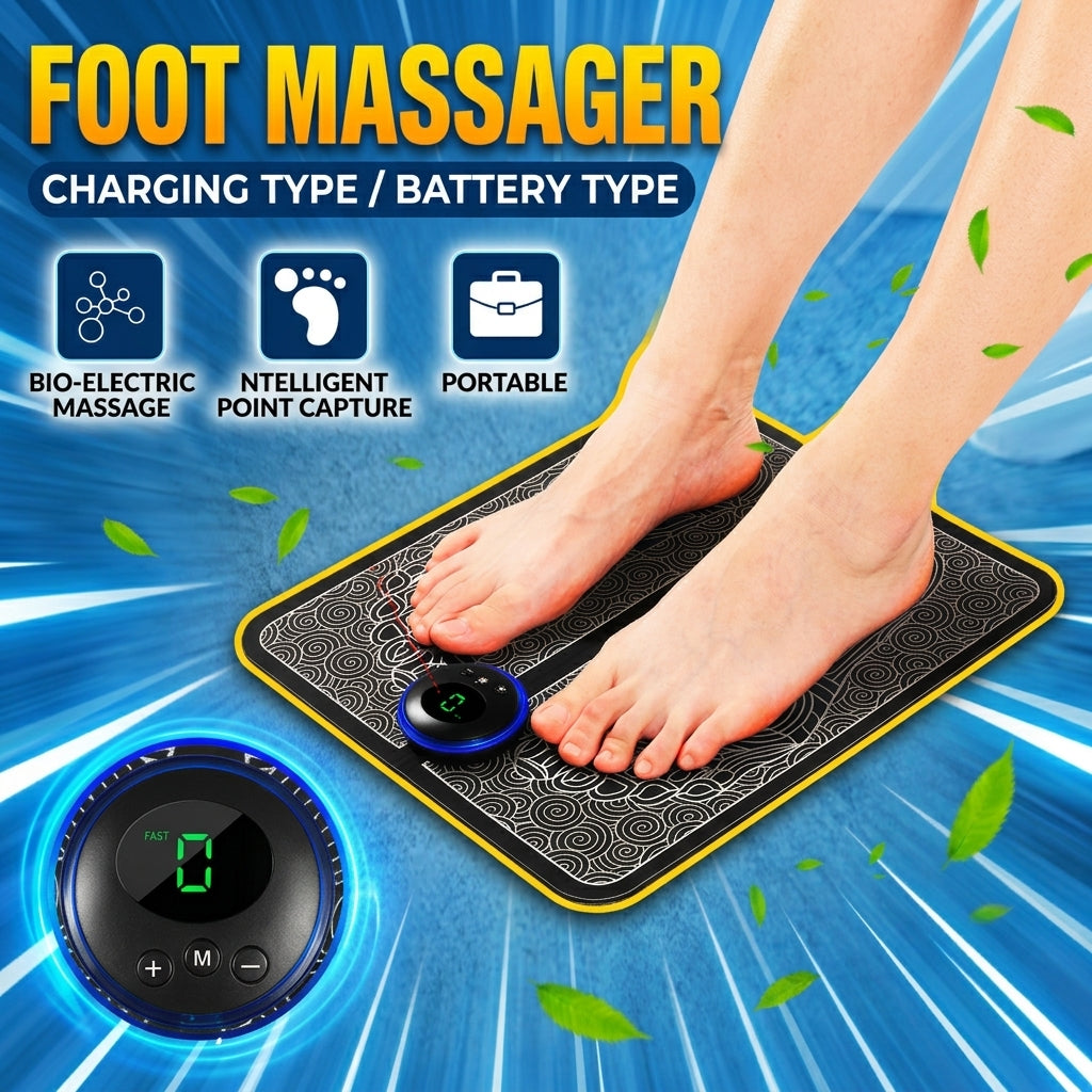 EMS Foot Massager Mat - USB Rechargeable Foot Massage Pad