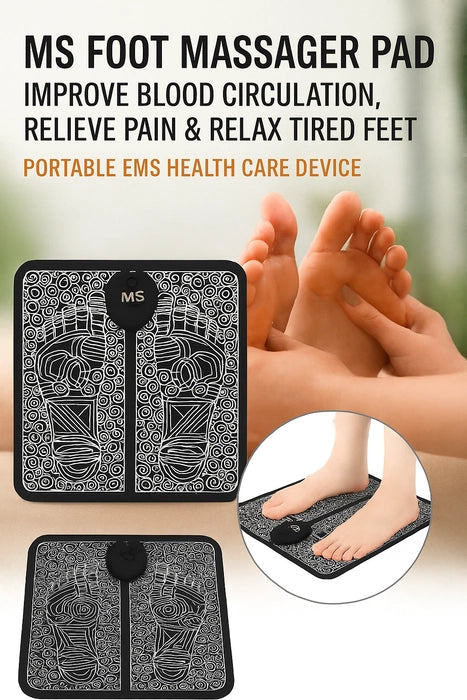 EMS Foot Massager Mat - USB Rechargeable Foot Massage Pad