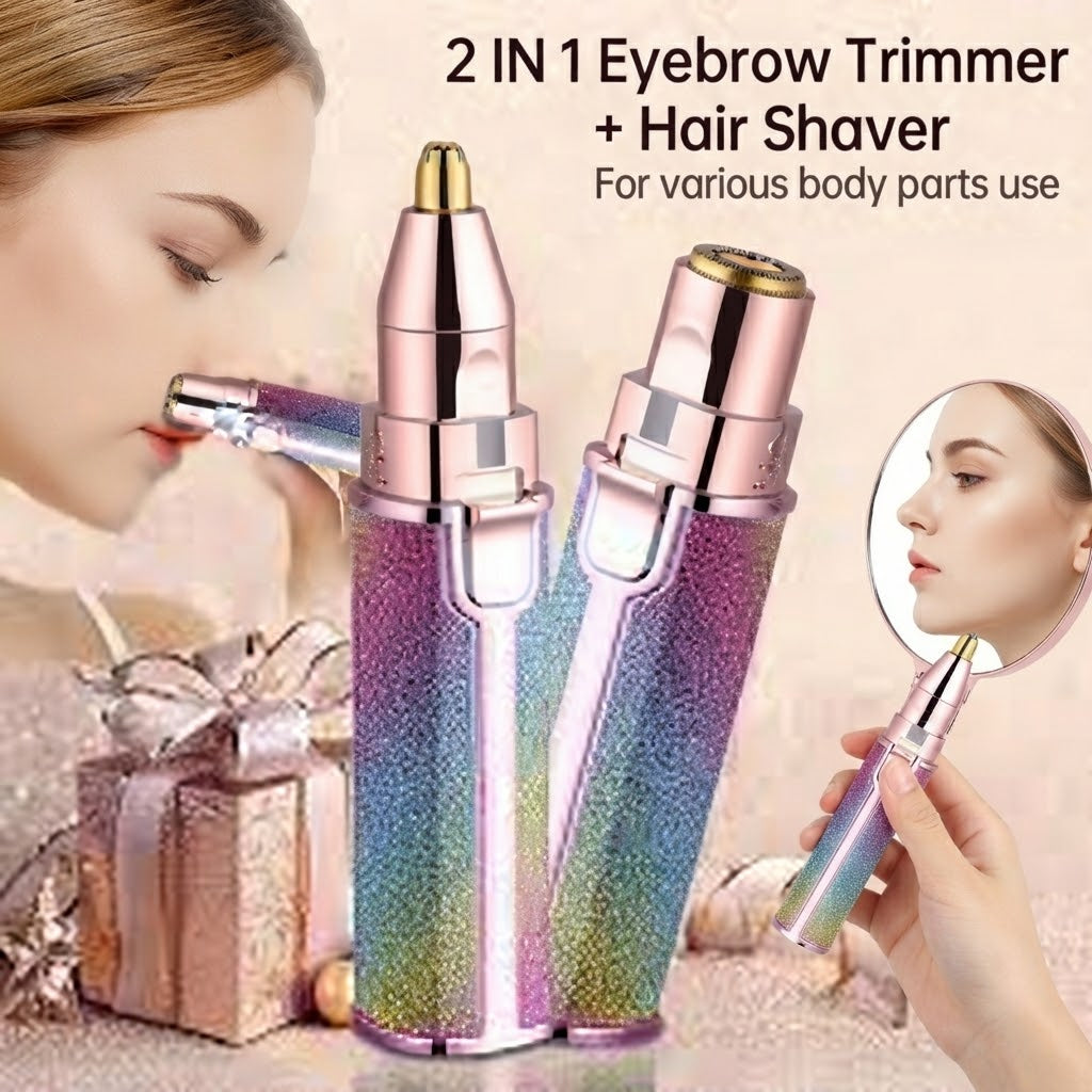 2-in-1 USB Rechargeable Eyebrow Trimmer & Shaver - HX-203B Personal Grooming