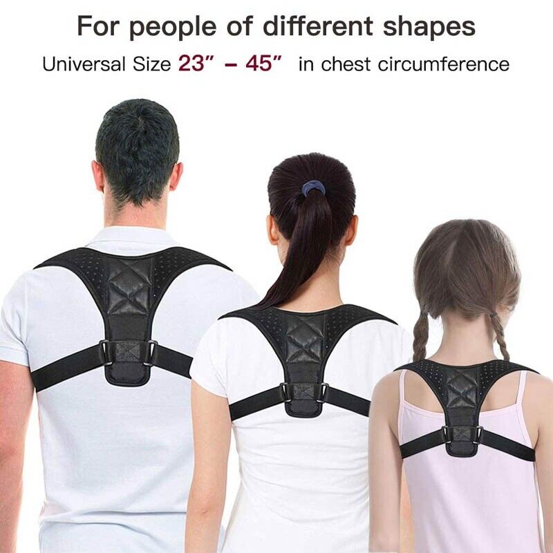 Adjustable Shoulder Back Belt for Men & Women - Posture Support Brace